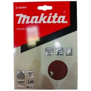 Makita D-54564 Диск шлифовальный 8 отв.коричневый D125 мм, A240, 10 шт.